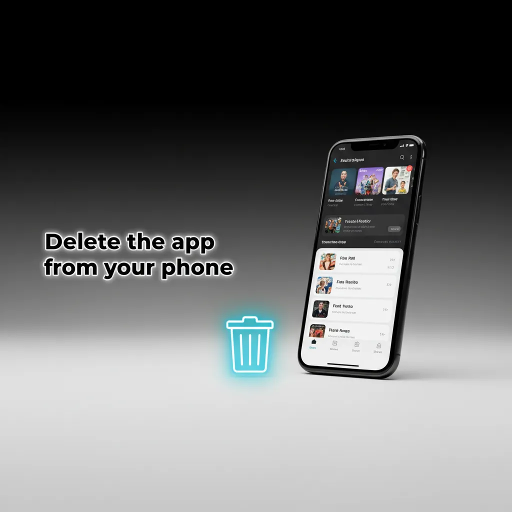 How to delete the app: Android App info, then Uninstall; iOS PWA delete Home Screen bookmark. Deleting won't affect balances