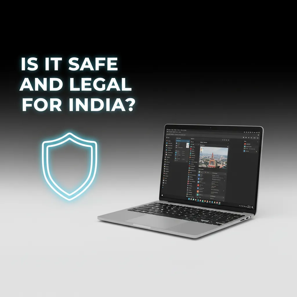 Map of India with padlock and law scales, indicating licensed, SSL-secured play and state-specific legality and KYC