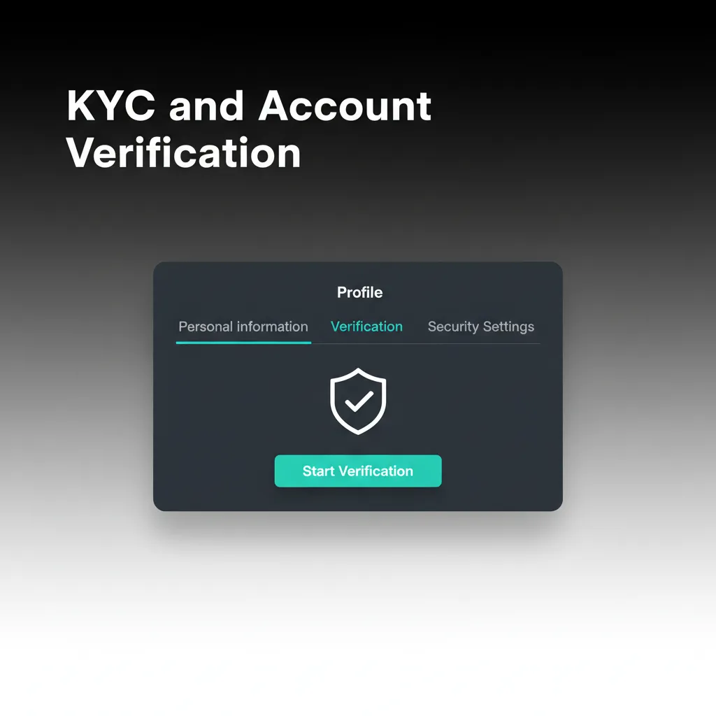 KYC & account verification: verify contact, profile, upload ID and address proof, selfie/liveness, confirm payment method