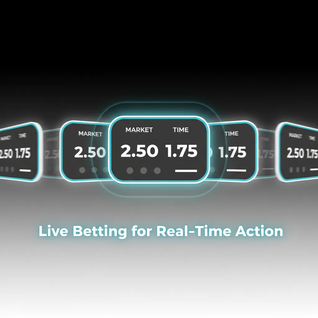 In‑play betting screen showing fast‑refresh odds, live stats, cash out, and next goal/wicket markets for major sports.