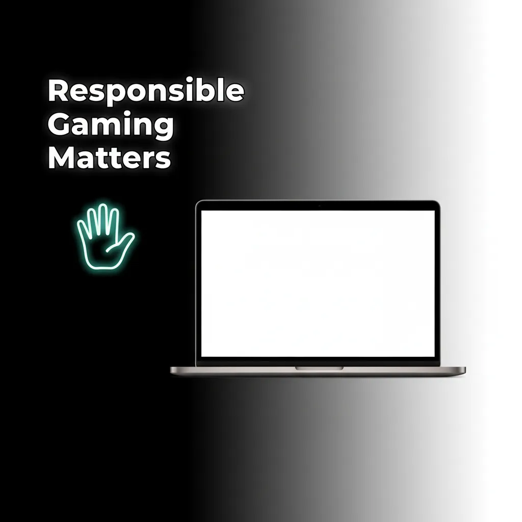 Poster titled 'Responsible Gaming Matters' with icons for limits, breaks, budgeting, time‑outs, and support.