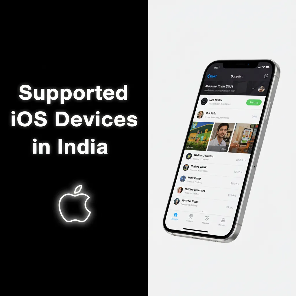 Supported iOS devices in India: iPhone 8-15 series, SE 2/3, iPad 7th+, iPad Pro 11-inch, iPod touch 7th; iOS 12.4+ required.