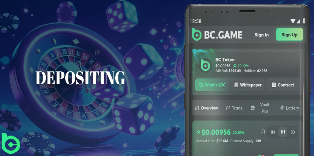 You can top up your account in the BC Game mobile app using cryptocurrency.