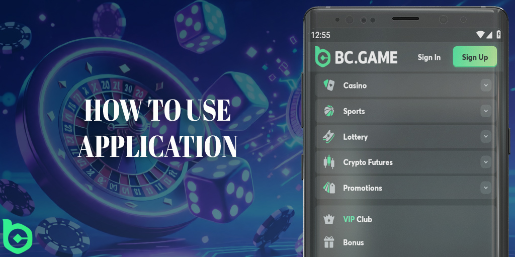The BC Game mobile app features a vibrant design and user-friendly navigation.